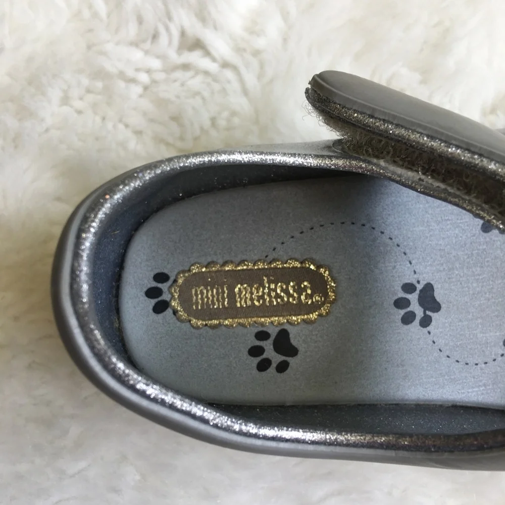 Mini Melissa Ultragirl Silver Cat Shoes Size 8